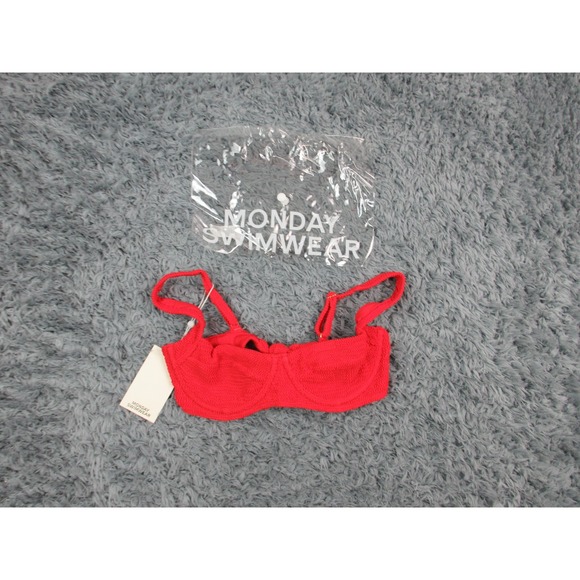 Monday Swimwear Other - Monday Swimwear Sorrento Bikini Top Womens Small Red Chili Pepper Crinkle NWT